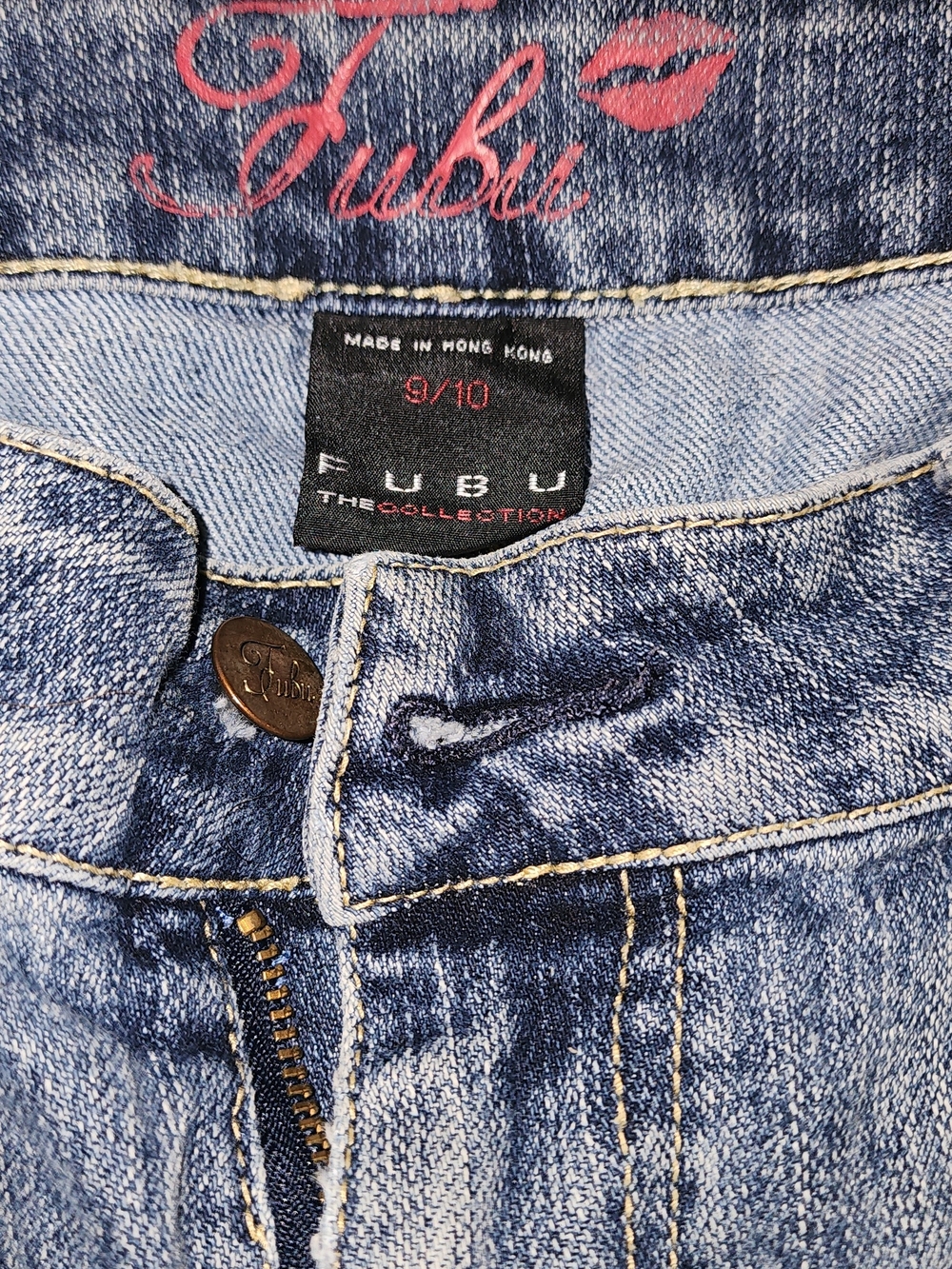 FUBU Women's Blue Denim Jeans - Classic Low-Rise Fit